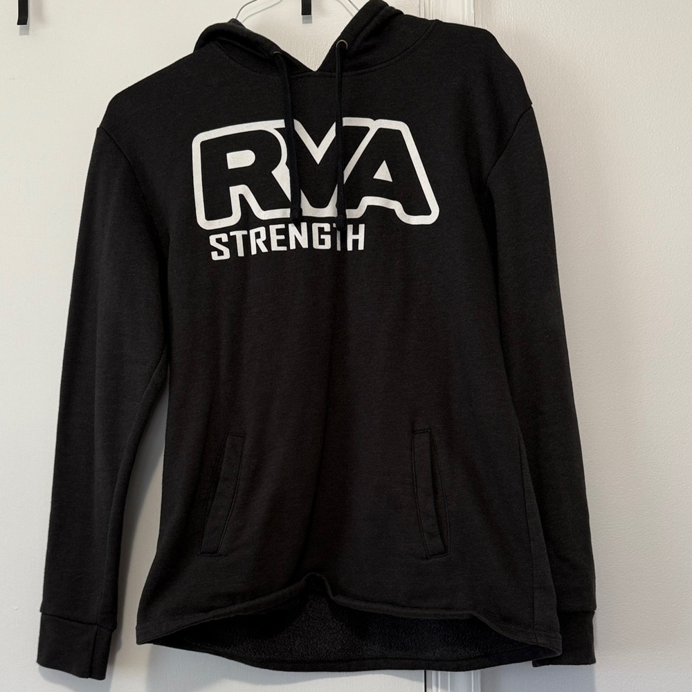 Next Level Apparel Black Hoodie with White Print